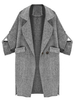Plus Size Casual Pocket Long Sleeve Solid Lapel Women Jacket