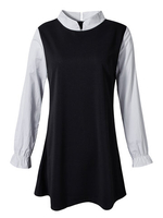 Plus Size Casual Ruffles Sleeve Stand Collar Dress For Women