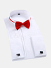 Plus Size Casual Solid Color Long Sleeve Folds Swallow Collar Long Sleeve Dress Shirts for Men