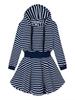 Plus Size Casual Stripe Hoodie Slim Dress