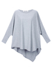 Plus Size Casual Women Irregular Batwing Sleeve Solid T-Shirt
