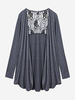 Plus Size Casual Women Lace Patchwork Long Sleeve Cardigan