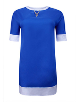 Plus Size Casual Women Three Quarter Sleeve Stitching Dress