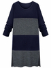 Plus Size Color Block Split Sides Knit Long Sleeve Dress