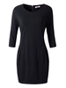 Plus Size Cotton Half Sleeve O-Neck Slim Mini Dress