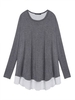 Plus Size Cotton Irregular Hem Women Casual T-Shirt