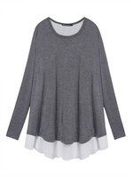 Plus Size Cotton Irregular Hem Women Casual T-Shirt