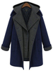 Plus Size Elegant Double Breasted Hood Long Woolen Coat
