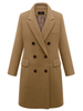 Plus Size Elegant Double Breasted Long Woolen Coat