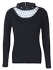 Plus Size Elegant Lace Elastic Knited Zipper Women Sweater