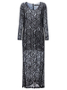Plus Size Elegant Lace Split V Neck Party Women Dress