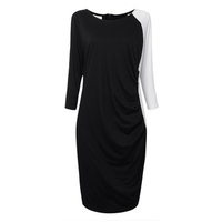 Plus Size Elegant Patchwork Bodycon Half Sleeve Women Dress