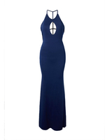 Plus Size Elegant Strap Backless Sheath Maxi Dress