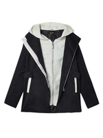 Plus Size False Two Hooded Patchwork Small Thickening Coat