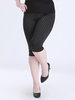 Plus Size High Elastic Stripe Leggings Cotton Cropped Trousers For Women