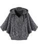 Plus Size Loose Bat Sleeve Zipper Hooded Jacket Outerwear