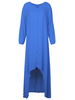 Plus Size Loose Deep V-Neck Long Sleeve Irregular Chiffion Dress