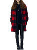 Plus Size Loose Plaid Long Sleeve Lapel Woolen Women Coat