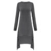 Plus Size Loose Pure Color Asymmetrical Knit Women Dress
