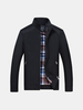 Plus Size Mens Fall Winter Brief Style Stand Collar Solid Color Slim Fit Casual Jacket