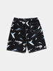 Plus Size Mens Summer Black Sharks Printing Quick Dry Swimming Surfing Beach Shorts