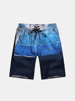 Plus Size Mens Summer Cartographic Printing Quick Dry Swimming Surfing Beach Shorts
