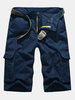 Plus Size Mens Summer Cotton Casual Solid Color Fiith Pants Big Pockets Cargo Shorts