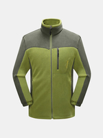 Plus Size Outdoor Sport Climbing Stitching Multi Zipper Pockets Fleece Jacket for Men