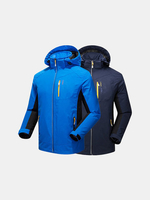 Plus Size Outdoor Traveling Breathable Water Resistant Detachable Hood Jackets for Men