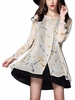 Plus Size Patchwork Key Printing Long-sleeve Dress