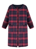 Plus Size Plaid Pocket Single Breasted Long Sleeve Woolen Coat