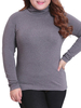 Plus Size Pure Color Long Sleeve Bottoming Blouse For Women