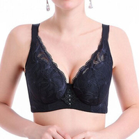 Plus Size Push Up Lace-trim Lightly Lined Underwire Adjustable Bras