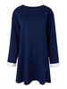 Plus Size Ruffles Patchwork Long Sleeve Soild Mini Dress