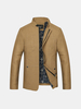 Plus Size S-5XL Solid Color Stand Collar Business Casual Fall Winter Jackets for Men