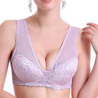 Plus Size Sexy Breathable Mesh Push Up Full Cup Bras