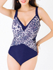 Plus Size Sexy Cross Patchwork Leopard Printed Elastic One Pieces Swimwear