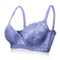 Plus Size Sexy Deep V Bras Breathable Push Up Underwire Bra