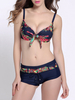 Plus Size Sexy Floral Printed Bow Elastic Bikini Boyshort Swimwear