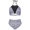Plus Size Sexy High Neck Halter Bikini Sets Printing Swimsuit For Women