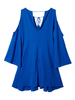 Plus Size Sexy Hollow Out Backless Batwing Sleeve Dress