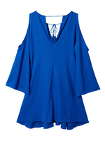 Plus Size Sexy Hollow Out Backless Batwing Sleeve Dress