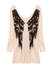Plus Size Sexy V Neck Angel Wings Printed Women T-shirt