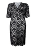 Plus Size Sexy Women Slim V Neck Half Sleeve Lace Bodycon Dress