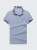 Plus Size Solid Color T-shirts Floral Cuff Turndown Collar Short Sleeved Cotton Polo Shirts For Mens