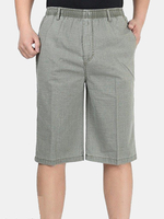Plus Size Thin Elastic Waist Flax Cotton Loose Summer Mens Knee-Length Shorts
