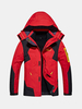 Plus Size Two Peices Jackets Climbing Breatahble Raining Detachable Hood Jackets for Men