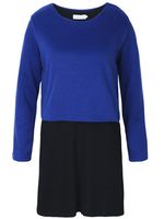 Plus Size Two Piece Women Casual O Neck Long Sleeve Dress