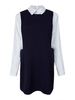 Plus Size Two Pieces Long Sleeve Zipper Lapel Straight Dress