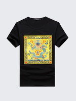 Plus Size Vintage Chinese Style Dragon Embroidery Top Tees Short Sleeve T-shirt For Men